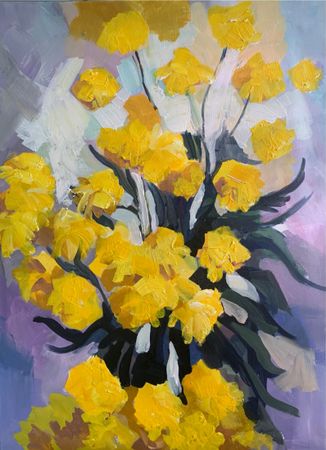 Кошукова Юлия (Картина, живопись - 
                  60 x 80 см) Желтый букет