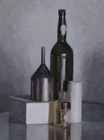 Павел Петров (Картина, живопись - 
                  45 x 60 см) Натюрморт с сосудами и воронкой