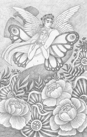 Витана Маковская (Авторская графика - 
                  21 x 29.7 см) Влюбленные