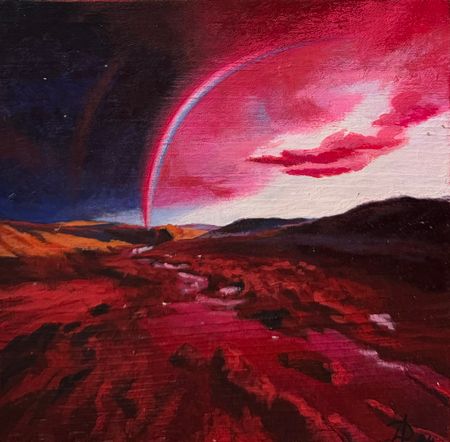Настасья Дорогова (Картина, живопись - 
                  14 x 14 см) Радуга 2