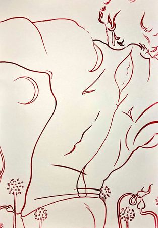 Анна Филиппова-Широкая (Авторская графика - 
                  42 x 60 см) Танец при луне