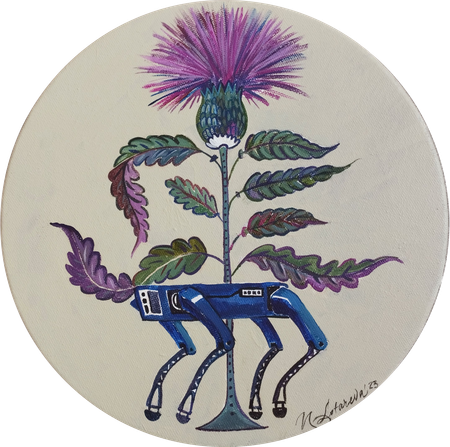 Наталья Лотарева (Картина, живопись - 
                  30 x 30 см) Чертополох