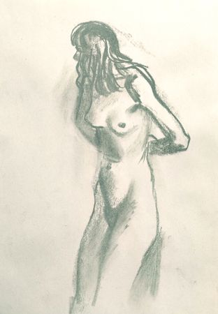 Евгения Крутова (Авторская графика - 
                  21 x 29.7 см) Обнаженная
