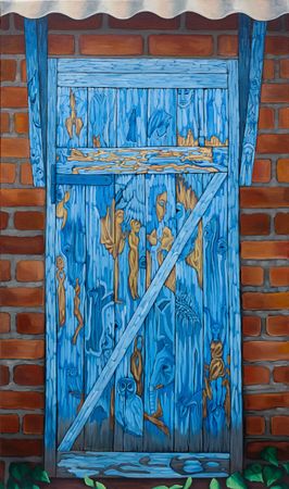 Елена Зима (Картина, живопись - 
                  70 x 120 см) Вход есть. Часть III (триптих)