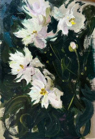 Алина Буглеева (Авторская графика - 
                  29 x 42 см) Белые пионы