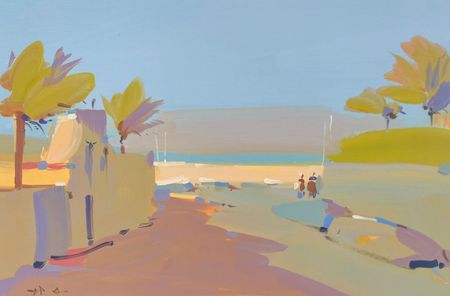 Алексей Ланцев (Авторская графика - 
                  73 x 54 см) Выход к морю в Перрос-Гирек. Бретань