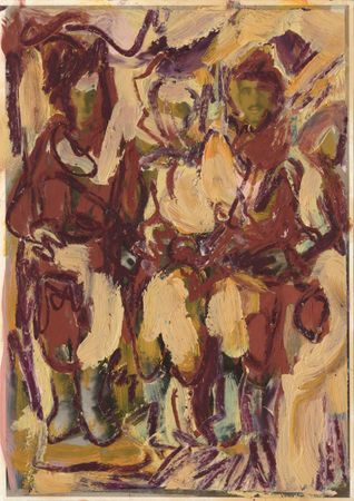 Катя Гранова (Картина, живопись - 
                  29 x 40 см) Армянские солдаты 3, Армения 30-е