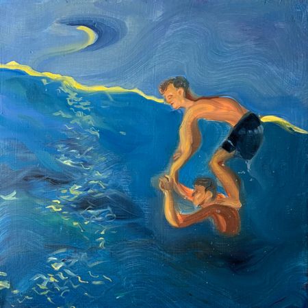 Надежда Прадес (Картина, живопись - 
                  30 x 30 см) В море