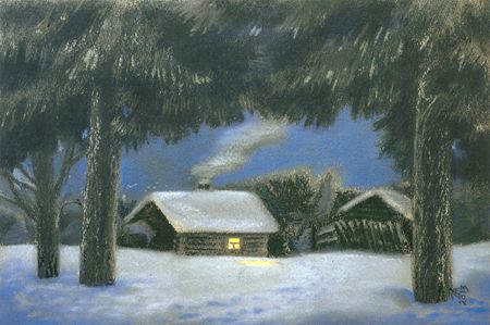 Александра Ларионова (Авторская графика - 
                  35.5 x 23 см) Путь к дому