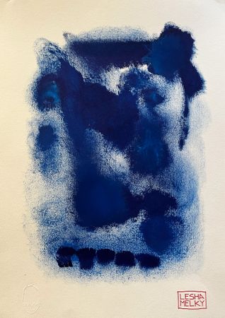 Леша Мелки (Авторская графика - 
                  30 x 40 см) BLUE FACE
