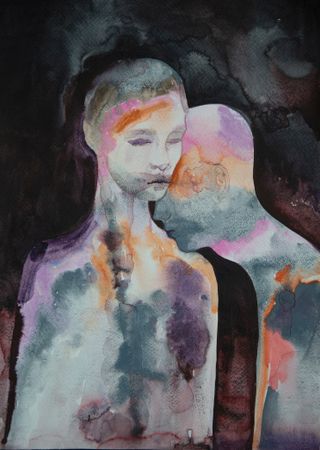 Елизавета Журавлева (Авторская графика - 
                  29 x 40 см) Тревога