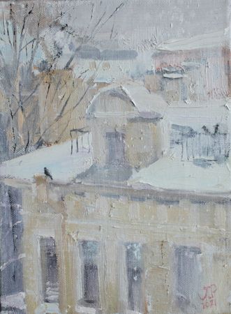 Валерия Привалихина (Картина, живопись - 
                  18 x 24 см) Снежный день