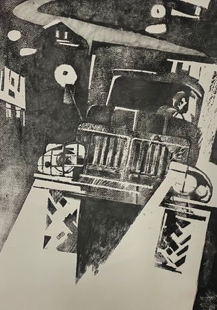 Саша Ярцева (Графика печатная - 
                  60 x 84 см) Затемно