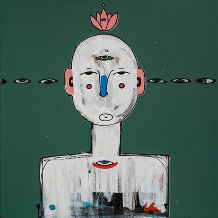 Ульяна Пучеглазова (Картина, живопись - 
                  60 x 60 см) Слух