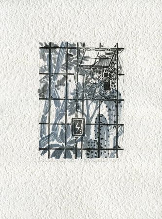 Ольга Безлепкина (Графика печатная - 
                  30 x 40 см) Теплица №3. Состояние серый