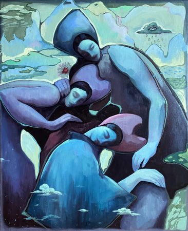 Катя Никитина (Картина, живопись - 
                  90 x 110 см) Сестры