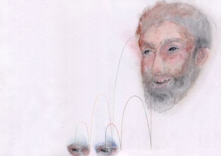 Оля Душкина (Авторская графика - 
                  42 x 29.7 см) Потерянный взгляд