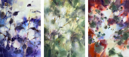 Анна Богинская (Авторская графика - 
                  150 x 70 см) Триптих "Dreamscapes"