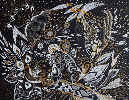 Ирина Шумская (Авторская графика - 
                  70 x 50 см) Золото ночи