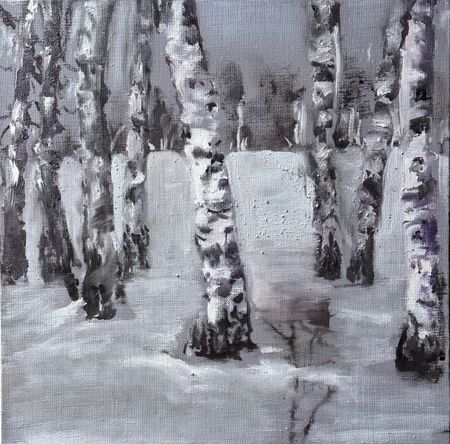 Надежда Богомолова (Картина, живопись - 
                  30 x 30 см) Берёзовая роща