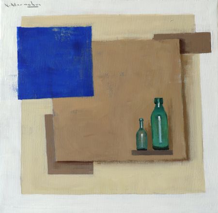 Никита Максимчук (Картина, живопись - 
                  40 x 40 см) Стекло в супрематических фантазиях