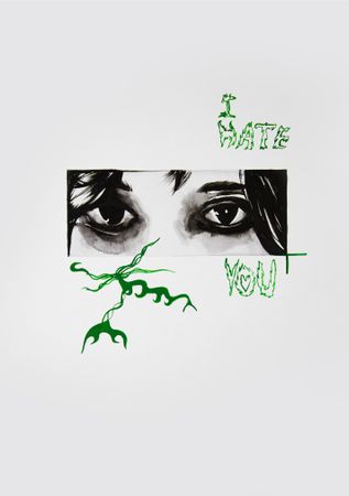 Елизавета Беркутова (Авторская графика - 
                  21 x 29.7 см) I see (I hate you) (графика+NFT)
