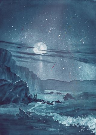 Алла Валежина (Авторская графика - 
                  30 x 42 см) Я подарю тебе Луну