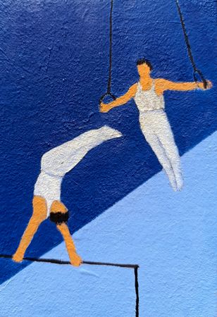 Дарья Петухова (Авторская графика - 
                  10 x 15 см) Гимнасты