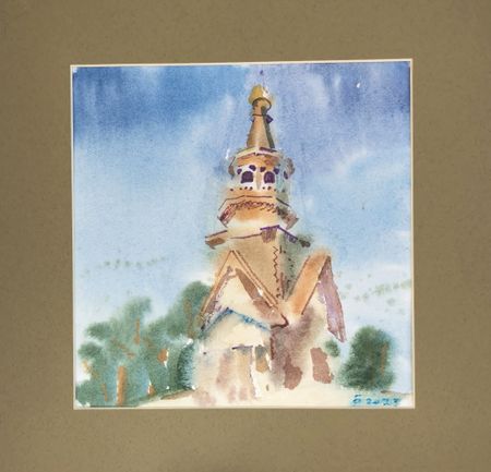 Регина Буглеева (Авторская графика - 
                  30 x 30 см) Часовня. Томская писаница