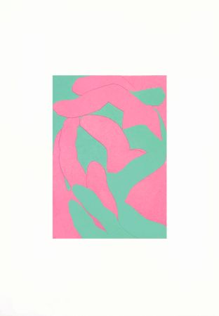 Екатерина Богданкова (Коллаж / ассамбляж - 
                  21 x 29.7 см) Вдвоём. Розовый и зелёный