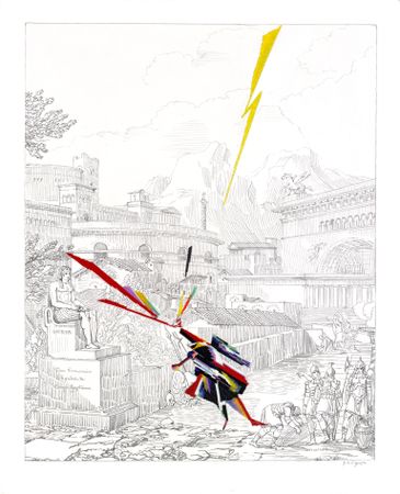 Владимир Григ (Авторская графика - 
                  86 x 106 см) Электрический удар