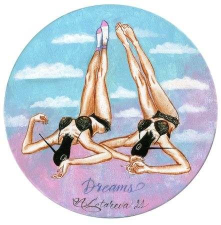 Наталья Лотарева (Картина, живопись - 
                  30 x 30 см) Редкие птицы. Dreams