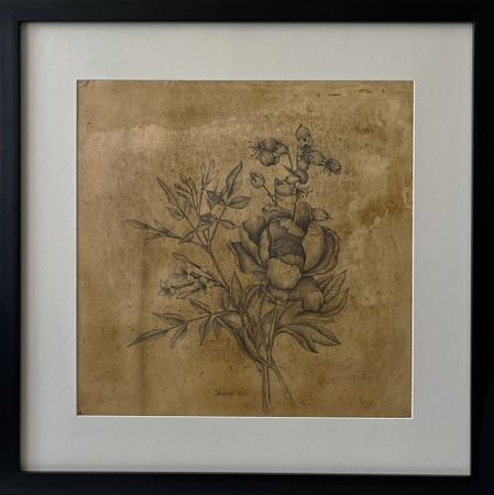 ELENA SKUTOVA (Авторская графика - 
                  57 x 57 см) Flowers #3