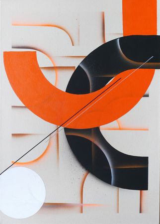 Ольга Рикун (Картина, живопись - 
                  50 x 70 см) Динамика. Оранжевый