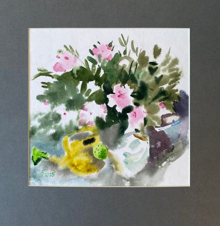Регина Буглеева (Авторская графика - 
                  27 x 27 см) Желтая лейка