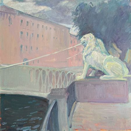 Мария Волкова (Картина, живопись - 
                  70 x 70 см) Львиный мост