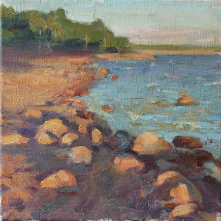 Алина Коршункова (Картина, живопись - 
                  25 x 25 см) Берег Финского залива
