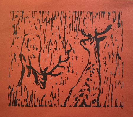 Алина Буглеева (Графика печатная - 
                  22 x 20 см) Олени