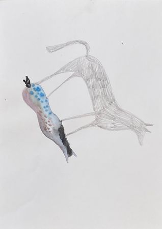 Лина Кордюченко (Авторская графика - 
                  20 x 30 см) Тень от лошадки