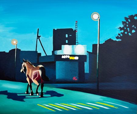 Антон Куприянов (Картина, живопись - 
                  60 x 50 см) Шиномонтажка