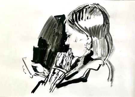 Ева Гец (Авторская графика - 
                  27 x 20 см) Аня
