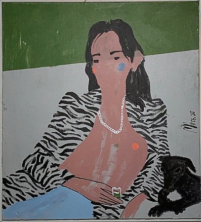 Максим Савва (Картина, живопись - 
                  70 x 80 см) Св. Баон с мечом и соколом