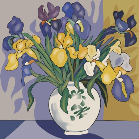 Нина Цориева (Картина, живопись - 
                  70 x 70 см) Натюрморт с цветами