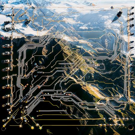 Ринат Абдрахманов (Rinatto L'bank) (Графика цифровая (принты) - 
                  90 x 90 см) Тектоника