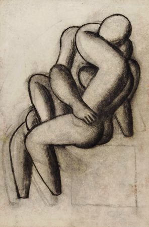 Рауф Туктар (Авторская графика - 
                  27 x 41 см) Двое обнимаются 3