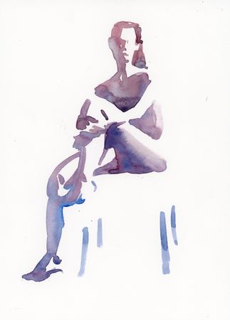 Виктория Севастьянова (Авторская графика - 
                  20 x 30 см) Nude 0146