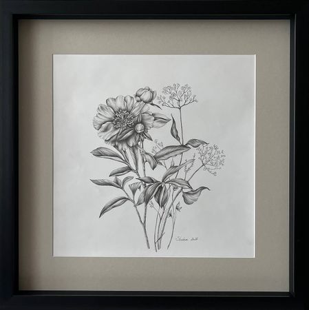 ELENA SKUTOVA (Авторская графика - 
                  57 x 57 см) Flowers #5