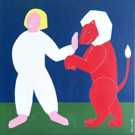 Саша Катинаускиене (Картина, живопись - 
                  30 x 30 см) С красным львом