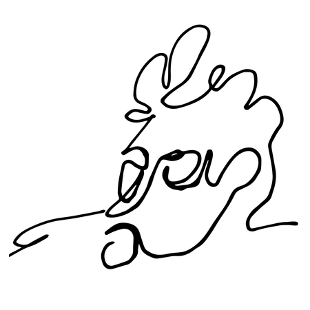 Лиза Щеглова (Графика цифровая (принты) - 
                  40 x 40 см) Задумался