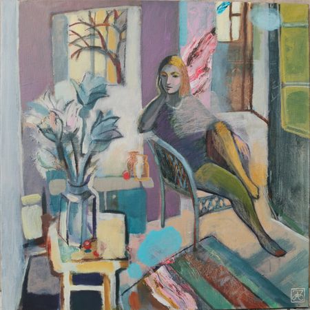 Зарина Абисалова (Картина, живопись - 
                  100 x 100 см) В безвременье